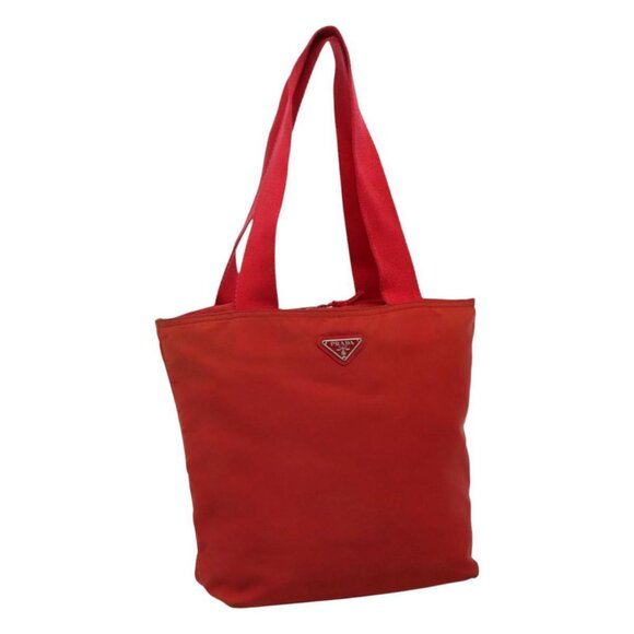 PRADA Tote Bag Nylon Red Auth ti2670 - Picture 1 of 15